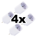 Bild av 4-pack smart stickpropp – WiFi, BLU, Matter, effektmätning, 13A, Vit – Shelly Plug M Gen3