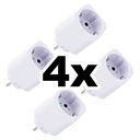 Bild av 4-pack smart stickpropp – WiFi, BLU, Matter, effektmätning, 13A, Vit – Shelly Plug M Gen3