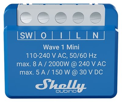 Strömbrytare, Z-wave, 1 kanal, Shelly Wave Mini 1