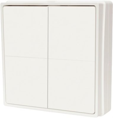 Väggströmbrytare, batteri, 4 knappar, Shelly BLU Wall Switch 4 Stand Alone