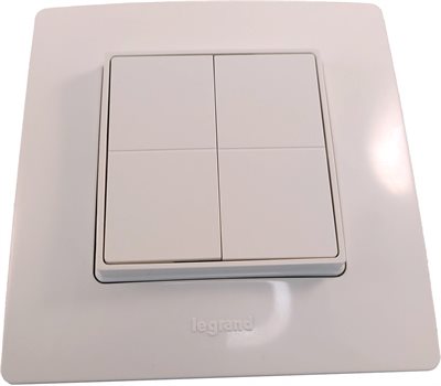 Väggströmbrytare, Niloe, batteri, 4 knappar