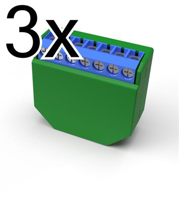 3 x Infälld dimmer, 1 kanal, kompakt, WiFi, Shelly Dimmer 2