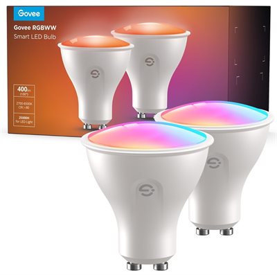 2 x Ledlampa, RGBWW, GU10, Wifi&BT, 400lm