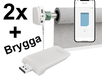 2xRullgardinsmotor med brygga, RF