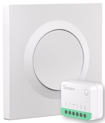 Väggströmbrytare, komplett med Orb-hölje, WiFi, Matter, Sonoff MINI R4M-E