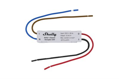 AC till DC signalomvandlare, 1 kanal, 230V, Shelly 1-Channel Decoupler