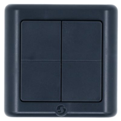 Väggströmbrytare, BLU, Zigbee, 4 knappar, svart, Shelly BLU Wall Switch 4 ZB