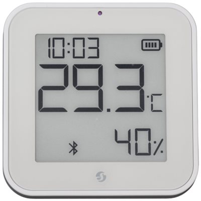 Termometer & luftfuktighet, BLU, Zigbee, Display, Vit, Shelly BLU H&T Display ZB White