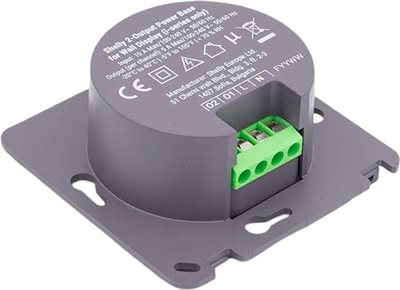 Strömbas med 2 reläutgångar, för Shelly Wall Display i-serien, Shelly 2-Output Power Base
