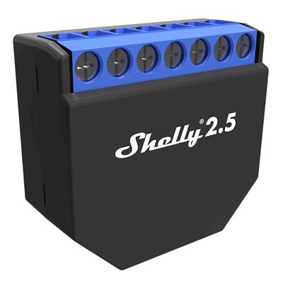 Infälld strömbrytare, 2 kanaler, effektmätare, WiFi, Shelly 2.5