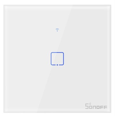Smart väggströmbrytare, WiFi, Touch, Vit, 1 kanal