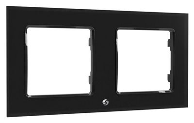 Ram till väggströmbrytare, x2, Svart, Shelly Wall Switch Frame x2 Black
