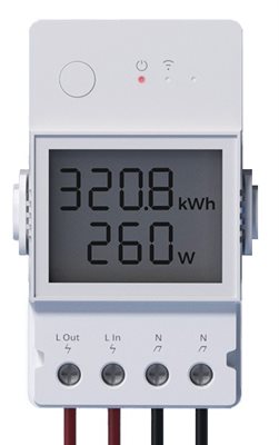 Strömbrytare på/av, LCD, Effektmätare, 16A, WiFi, Sonoff POW16 R3 Elite