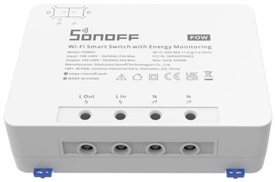 Kraftfull strömbrytare, energimätning, WiFi, DIN, Sonoff POWR3