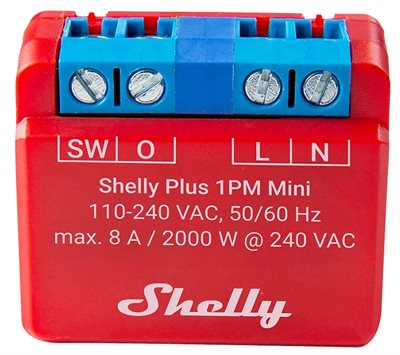 Strömbrytare, Liten, effekt, Shelly Plus 1PM Mini