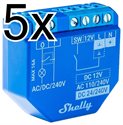 Bild av 5 x Infälld strömbrytare, en kanal, WiFi, Bluetooth, mJS, Shelly Plus 1